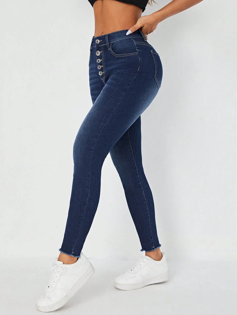 👖 Jeans donna cropped slim fit bicolore – Orlo arrotolato