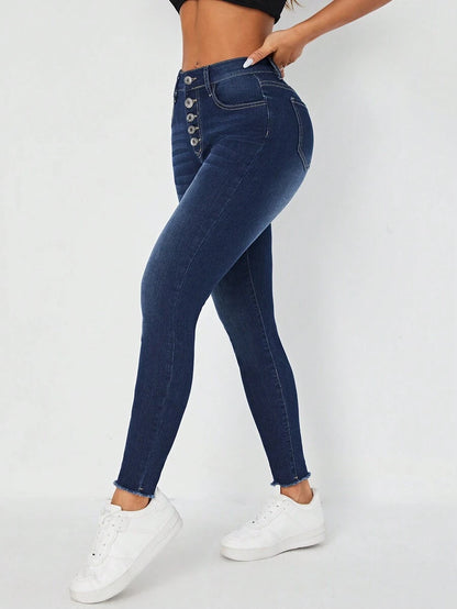 👖 Jeans donna cropped slim fit bicolore – Orlo arrotolato