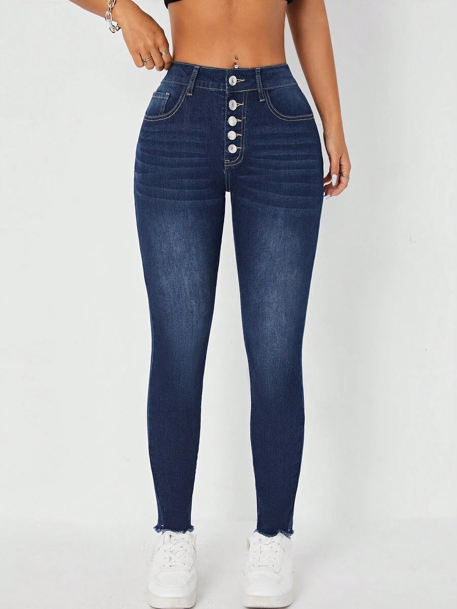 👖 Jeans donna cropped slim fit bicolore – Orlo arrotolato