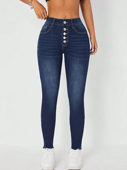 👖 Jeans donna cropped slim fit bicolore – Orlo arrotolato