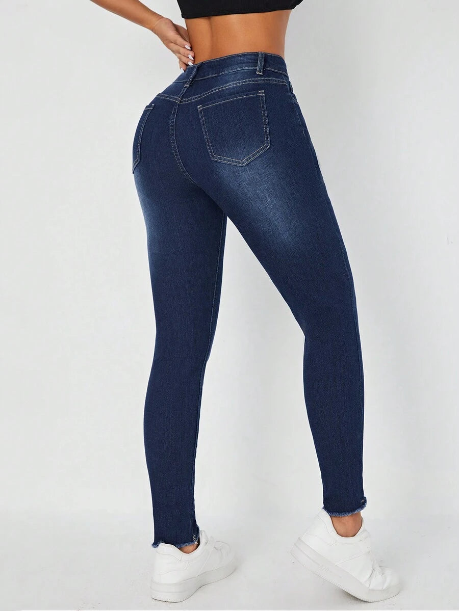 👖 Jeans donna cropped slim fit bicolore – Orlo arrotolato