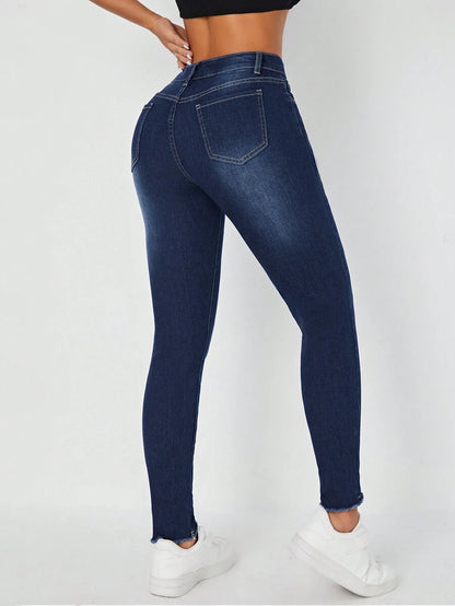 👖 Jeans donna cropped slim fit bicolore – Orlo arrotolato