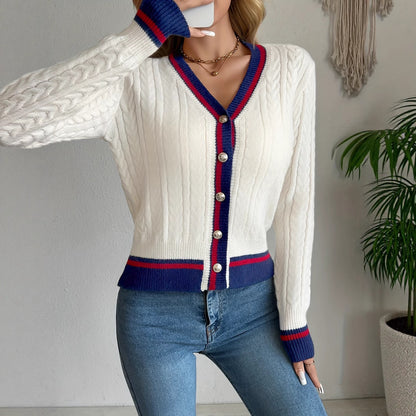 Button Cardigan Elegant Knitted Cardigan Sweater