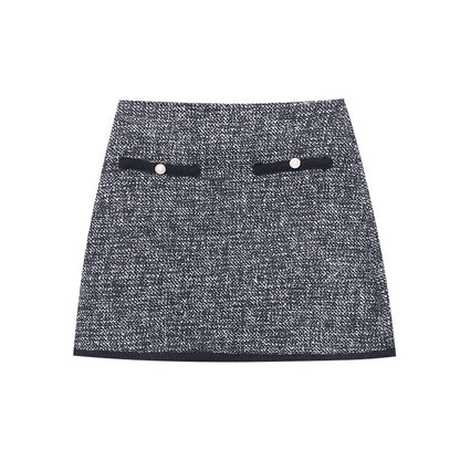 High-end Stylish French Style Classic Style A- Line Temperament Skirt