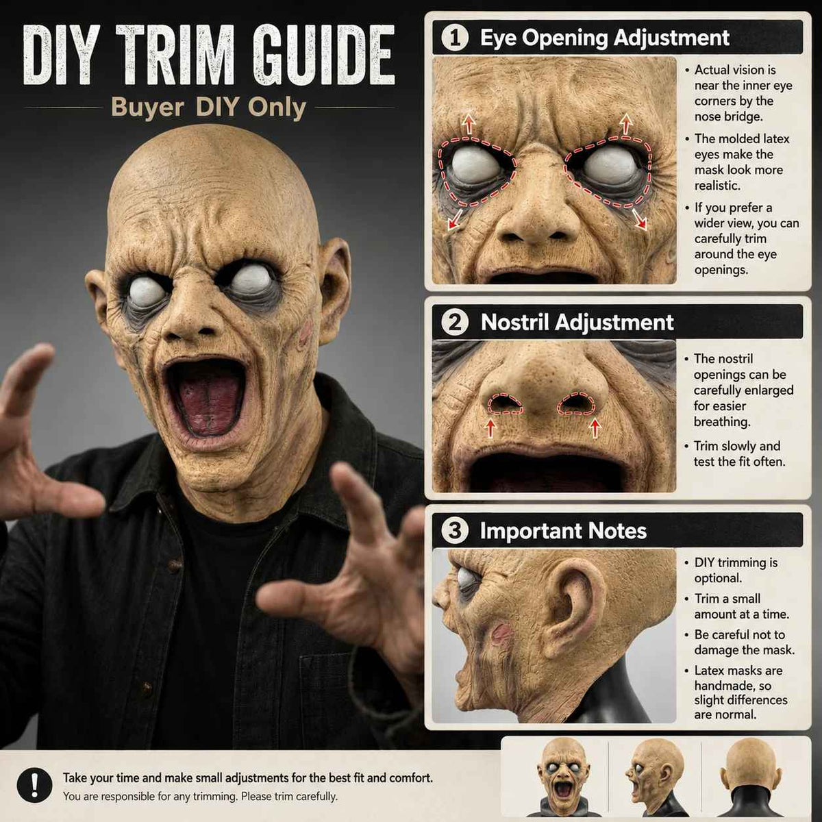 🧟Maschera in Latex Horror di Halloween, Maschera Demoniaca