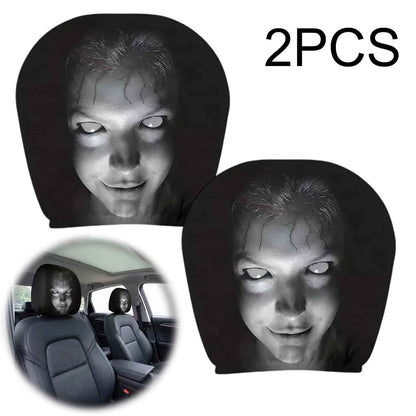 2/4/6 Pezzi Copri Poggiatesta AutoHorror Halloween, Universali, Traspiranti ed Elastici