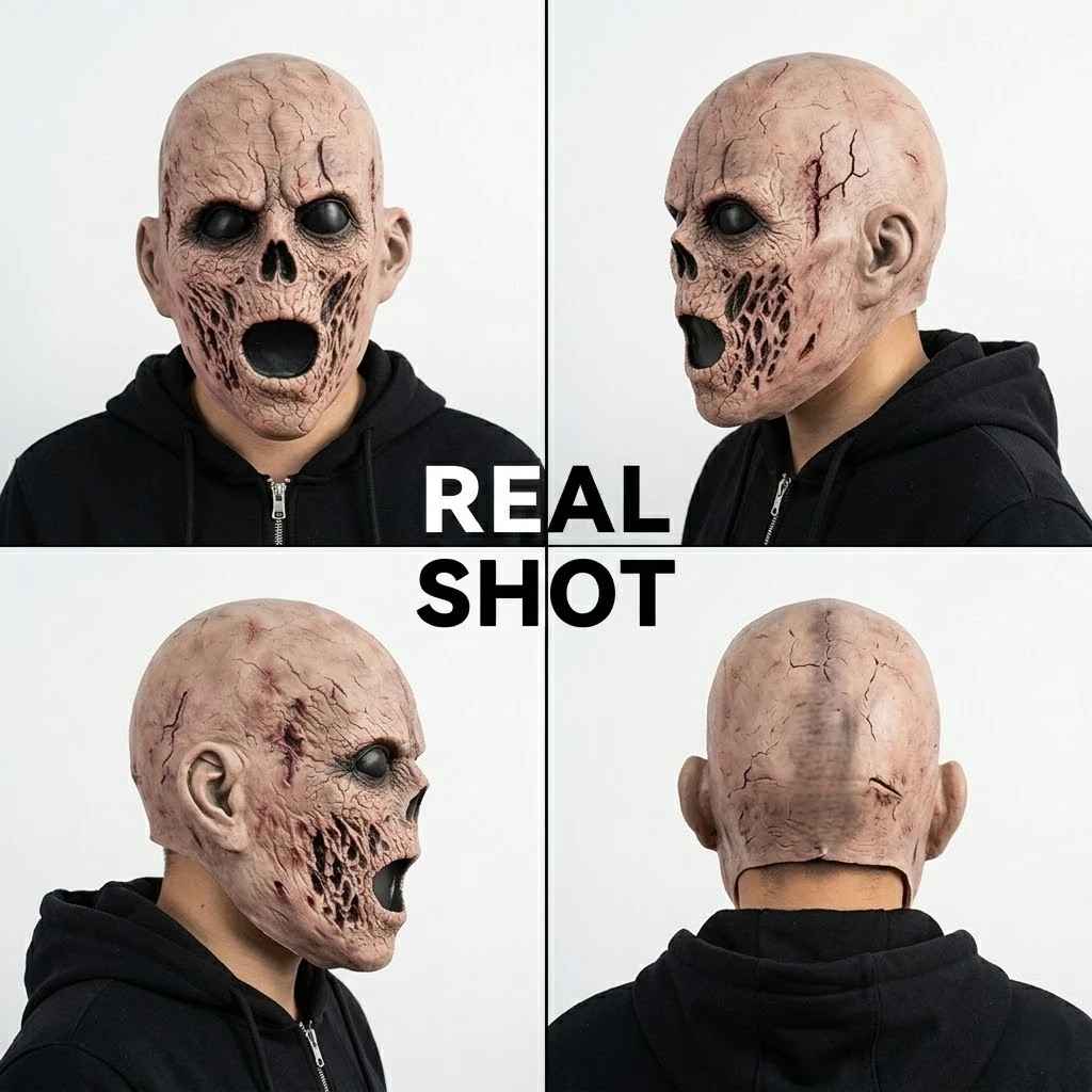 🧟♂️ Maschera Realistica da Zombie in Lattice  Full Face