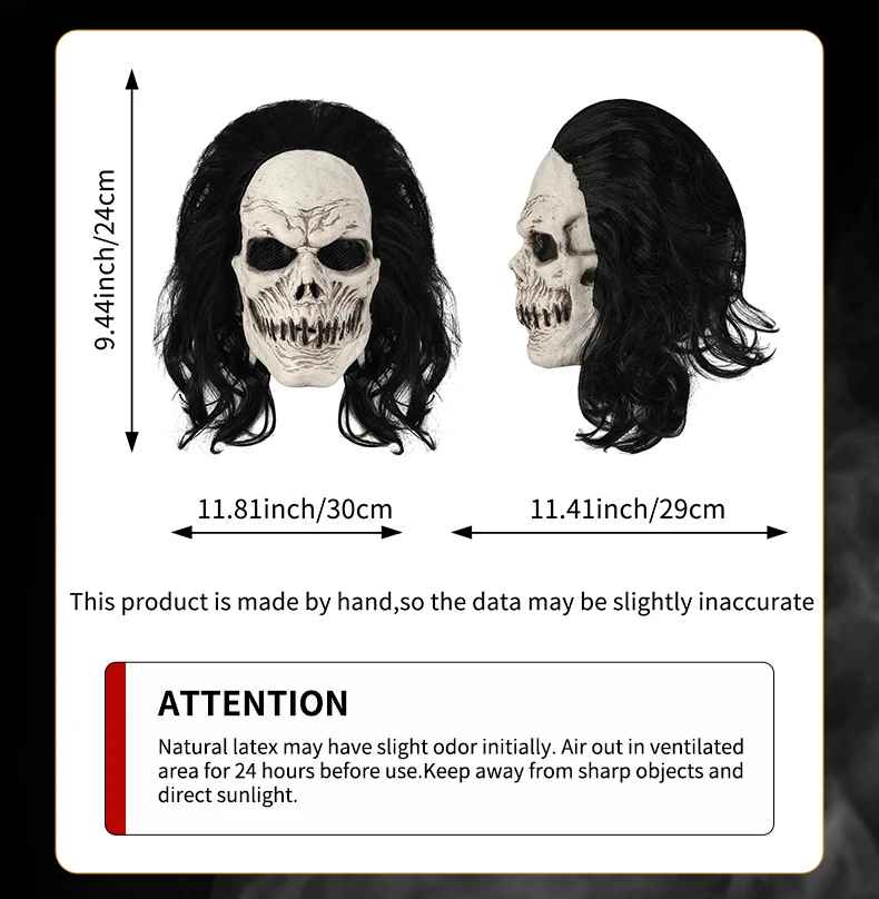 🔥Maschera Teschio Nero Lattice Horror Halloween Carnevale Cosplay