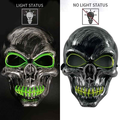 💀 Maschera Teschio 3D Evil & LED Glow – Halloween, Cosplay & Night Club