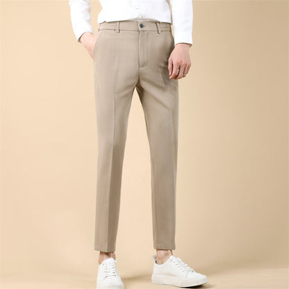 Summer Thin Cropped Men's Suit Pants Pencil Pants Solid Color Breathable