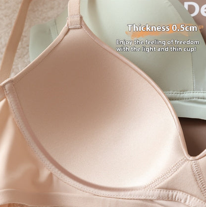 Satin Stitching French Sexy Triangle Cup Micro Push Up Without Steel Ring