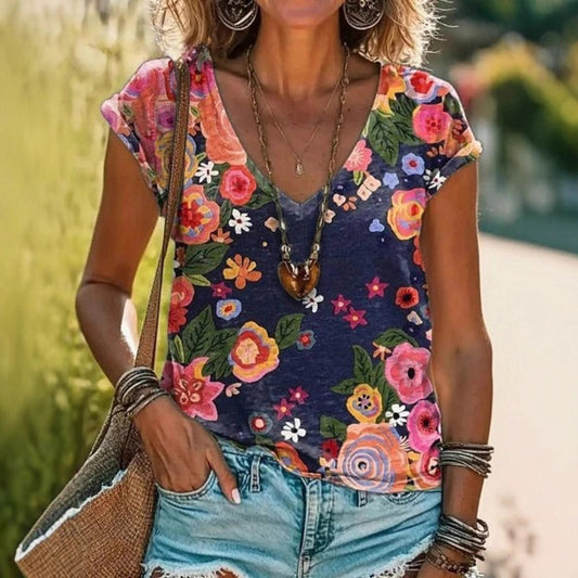 Women's Fashion Printed Short-sleeved T-shirt