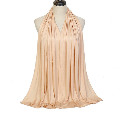 Pure Color Mercerized Cotton Headscarf Warm Shawl