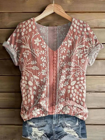 Women's Fashion Printed Short-sleeved T-shirt