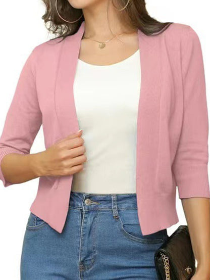 Simple Versatile Short Jacket Knitted Cardigan