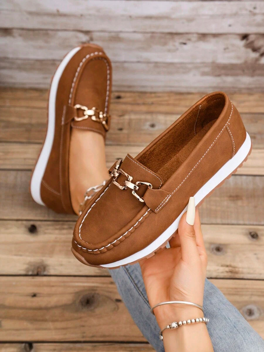 👞 Mocassini donna platform con catena, eleganti e casual