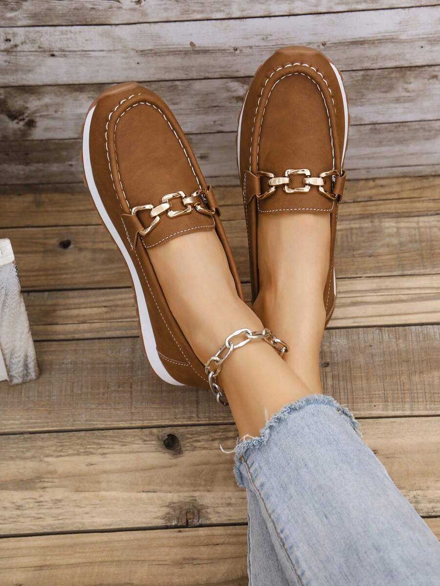 👞 Mocassini donna platform con catena, eleganti e casual