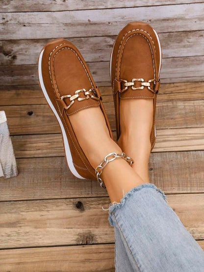 👞 Mocassini donna platform con catena, eleganti e casual