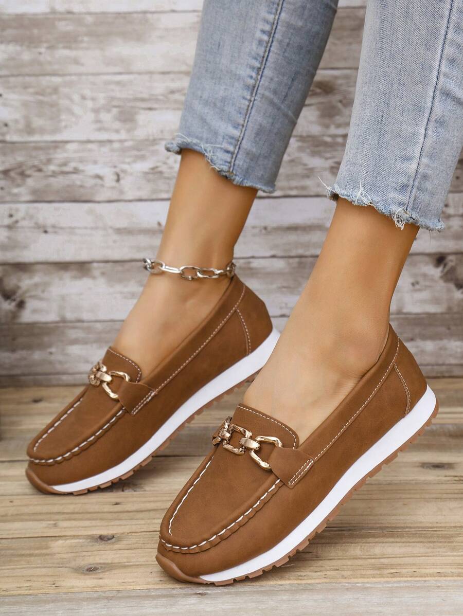👞 Mocassini donna platform con catena, eleganti e casual