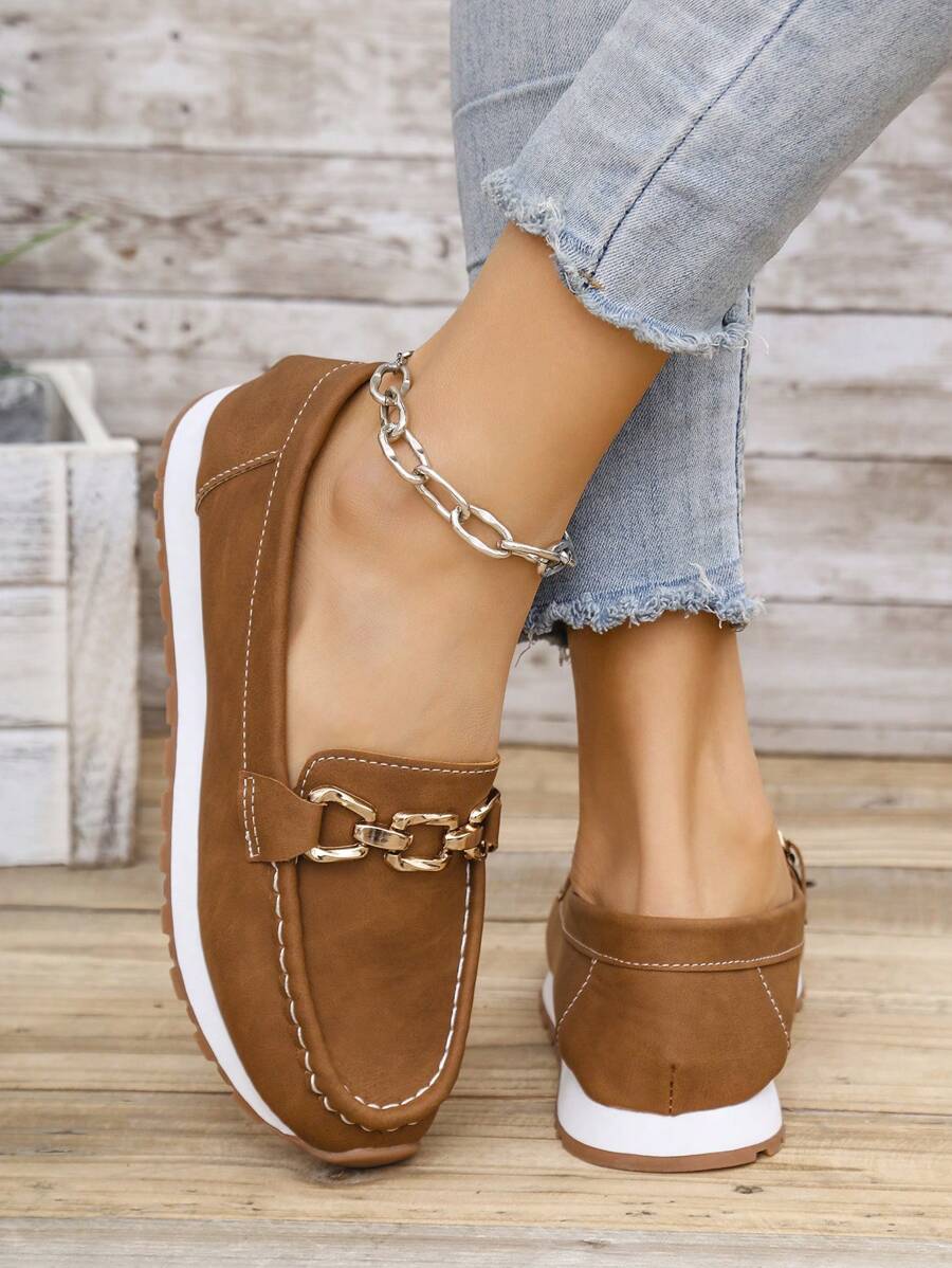 👞 Mocassini donna platform con catena, eleganti e casual