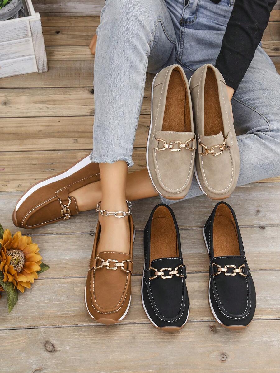 👞 Mocassini donna platform con catena, eleganti e casual