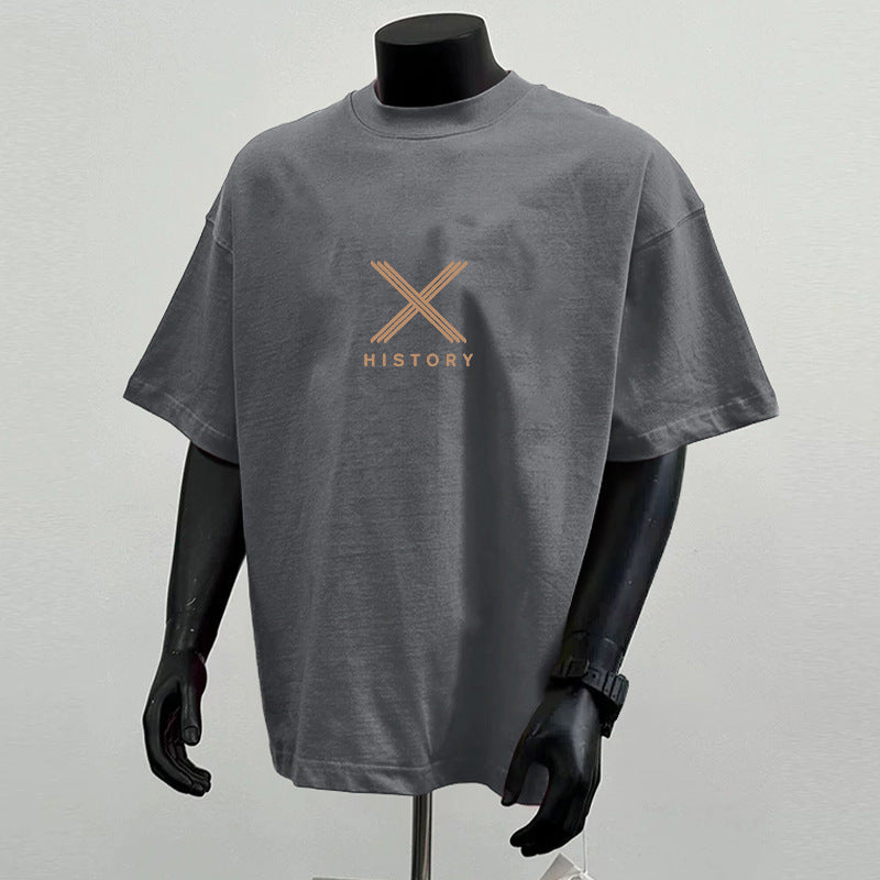 Cotton Loose Heavy Fashion Short Sleeve