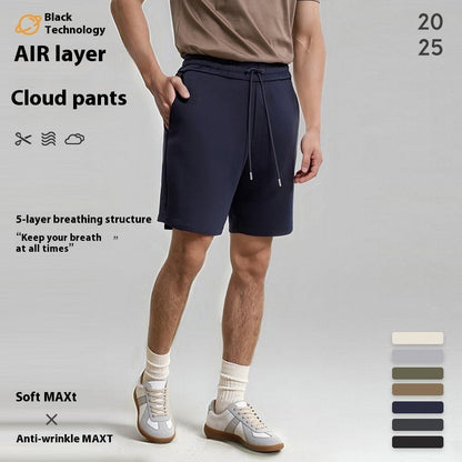 Shorts Uomo Sportivi in Maglia Traspirante – Stile Giapponese, con Coulisse Casual