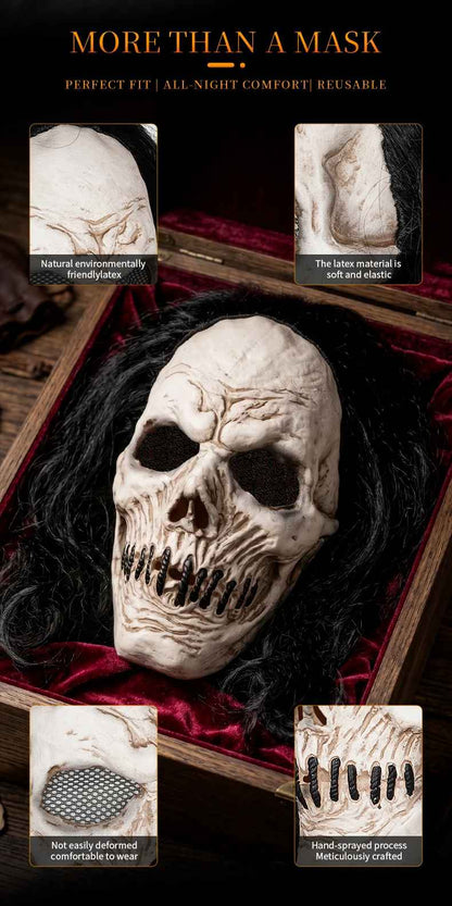 🔥Maschera Teschio Nero Lattice Horror Halloween Carnevale Cosplay