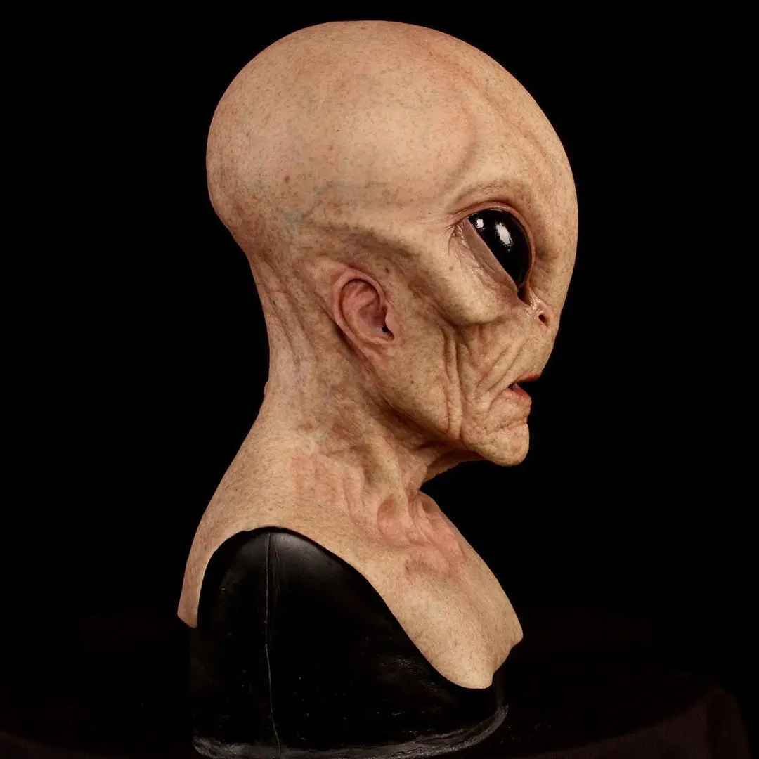 👽 MASCHERA ALIENO UFO TESCHIO HALLOWEEN COSPLAY IN SILICA GEL