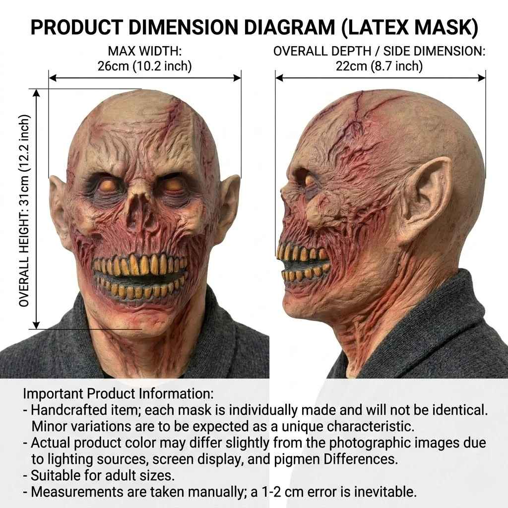 🧛Terrificante Maschera Mostro Horror Realistica in Lattice