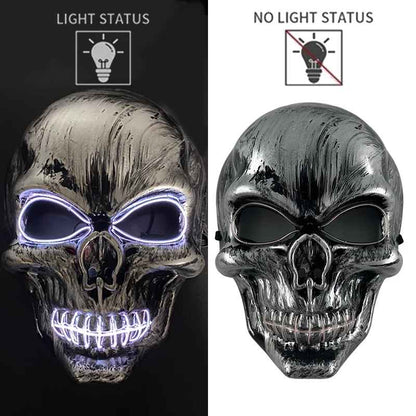 💀 Maschera Teschio 3D Evil & LED Glow – Halloween, Cosplay & Night Club