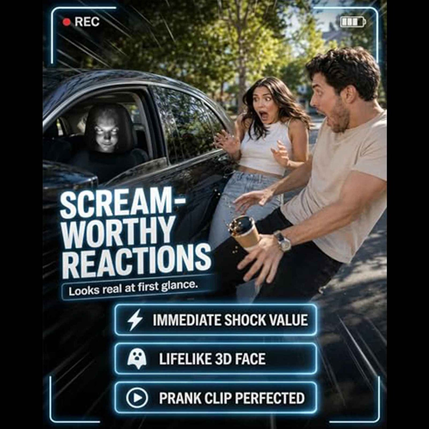 2/4/6 Pezzi Copri Poggiatesta AutoHorror Halloween, Universali, Traspiranti ed Elastici