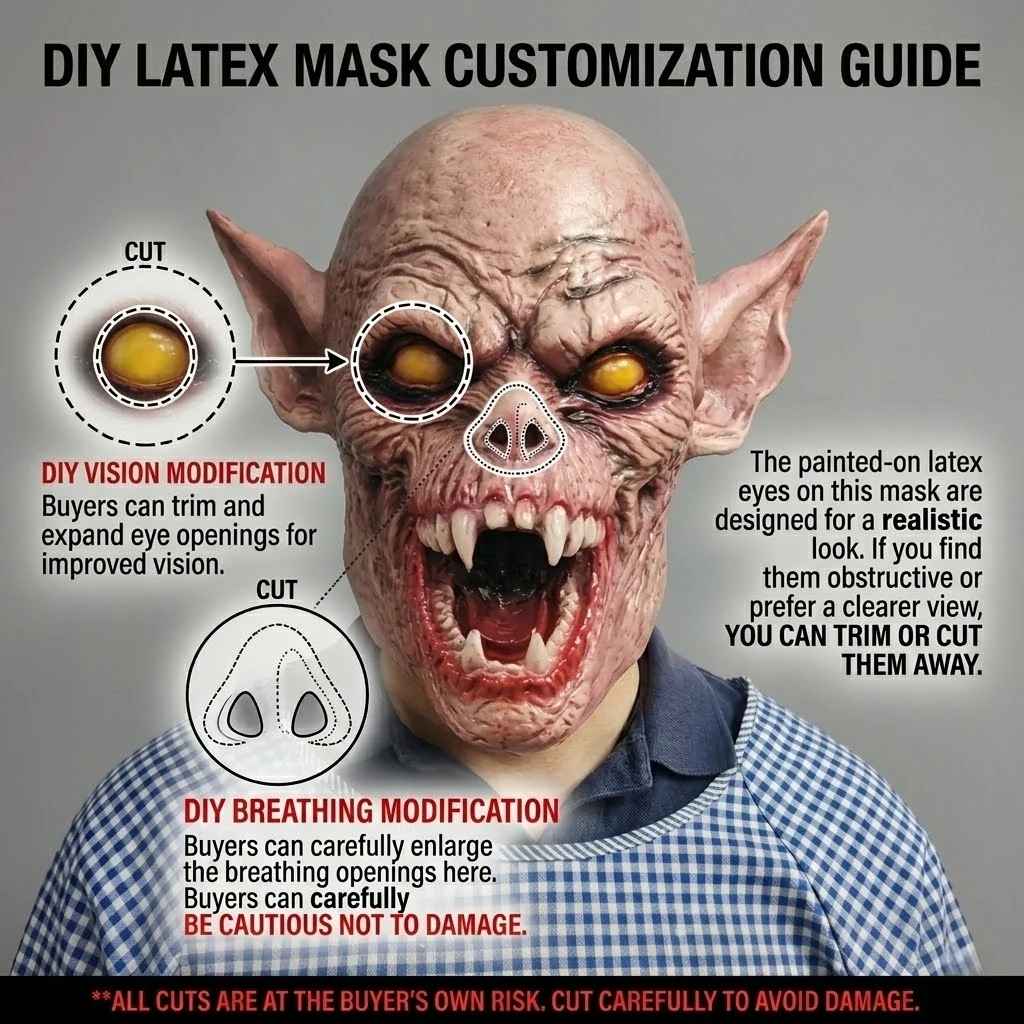 👹 Maschera Demone Ghoul Vampiro in Lattice – Halloween & Cosplay