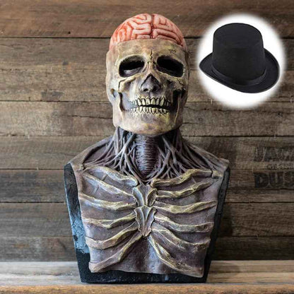 💀 Maschera Teschio Horror in Lattice con Cervello a Vista – Halloween & Cosplay