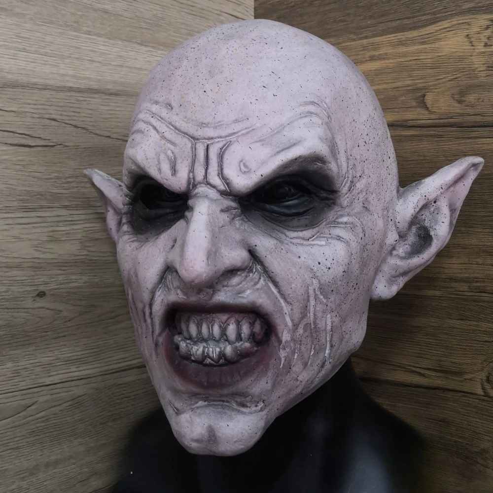 🧛‍♂️ Maschera Nosferatu Vampiro Grigio in Lattice – Halloween,Horror Party