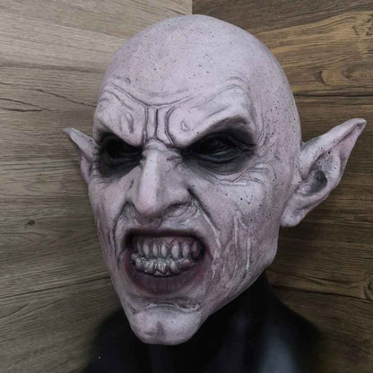 🧛‍♂️ Maschera Nosferatu Vampiro Grigio in Lattice – Halloween,Horror Party