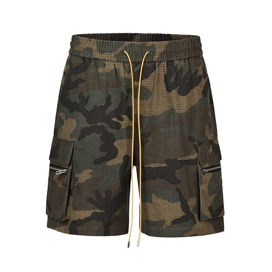 Pantaloncini Cargo Uomo Camouflage – Shorts Workwear Multitasche in Cotone, Larghi e Resistenti