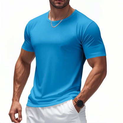 Quick-drying Crew Neck Short Sleeve Marathon Workout Exercise T-shirt
