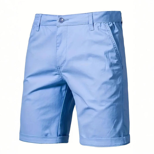 Pantaloni corti da uomo in cotone, slim dritti, campeggio, attività outdoor e tempo libero.