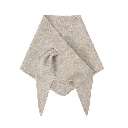 New Korean Style Wool Knitted Triangle Shawl Scarf