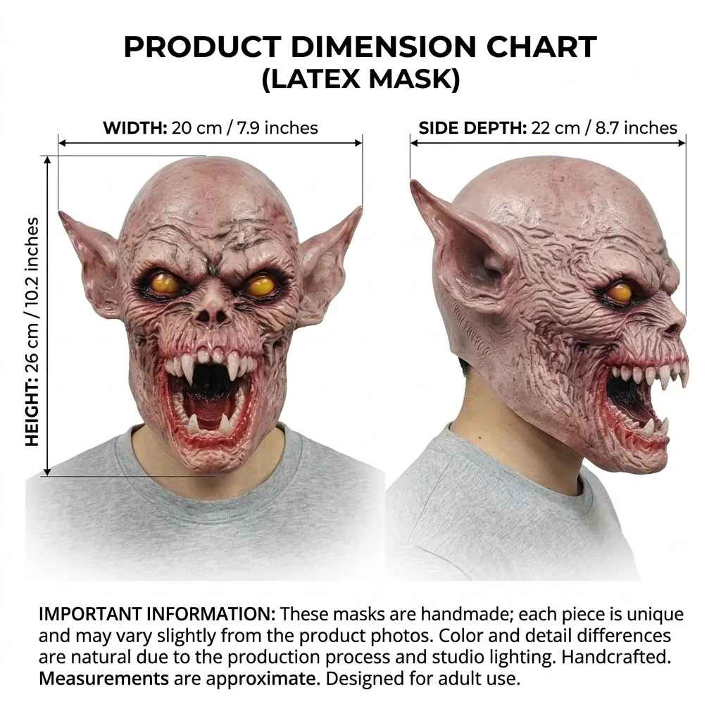 👹 Maschera Demone Ghoul Vampiro in Lattice – Halloween & Cosplay