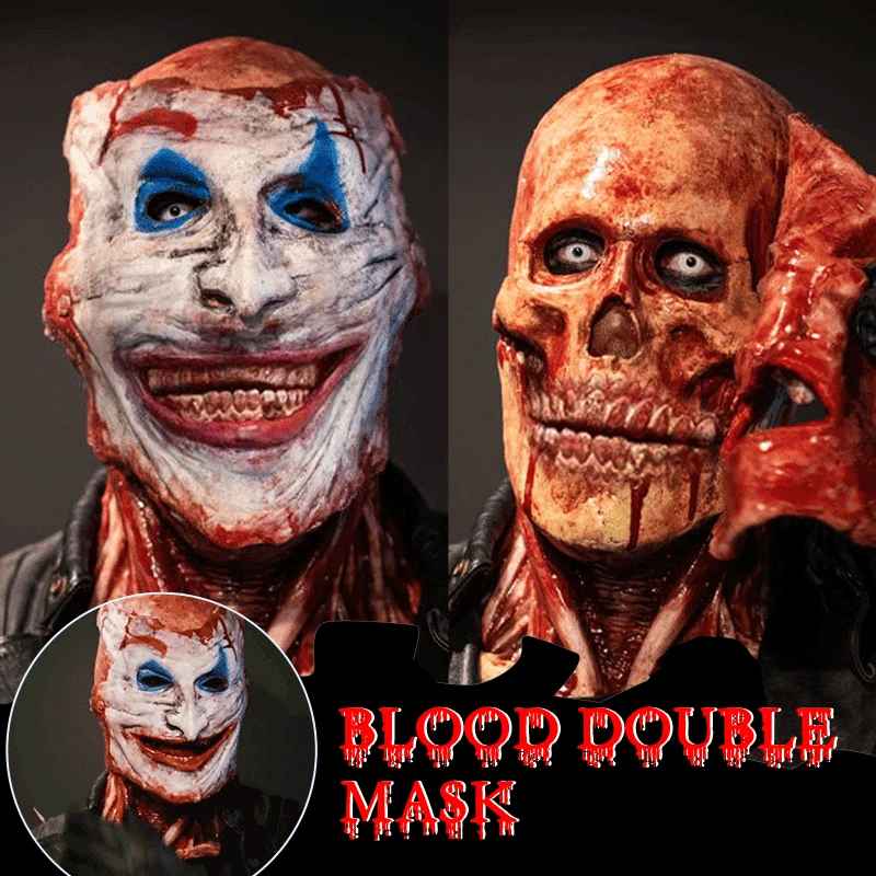 Maschera di Halloween  Joker o Ghost Rider doppia maschera in lattice