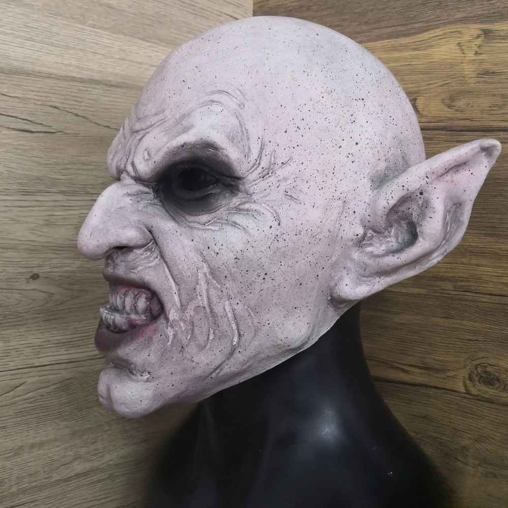 🧛‍♂️ Maschera Nosferatu Vampiro Grigio in Lattice – Halloween,Horror Party