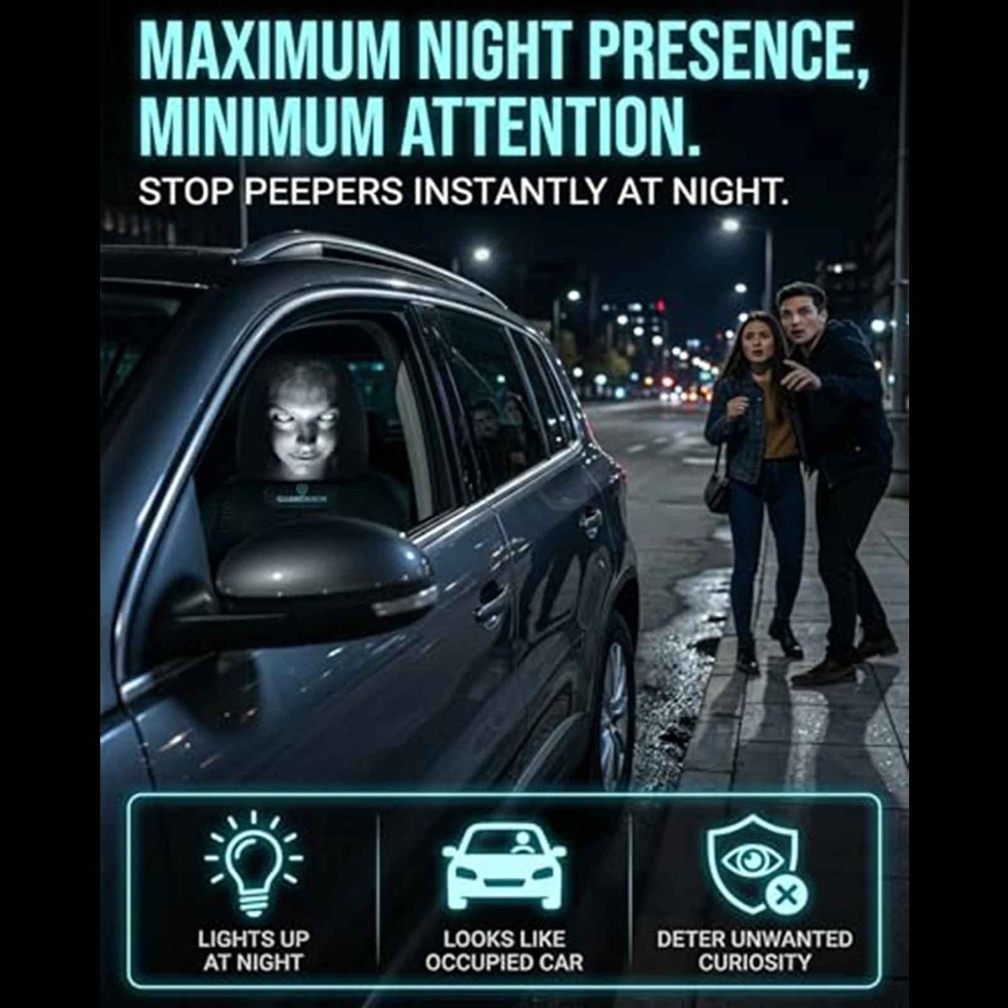 2/4/6 Pezzi Copri Poggiatesta AutoHorror Halloween, Universali, Traspiranti ed Elastici