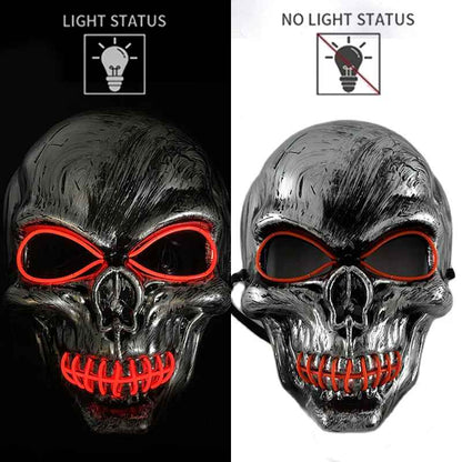 💀 Maschera Teschio 3D Evil & LED Glow – Halloween, Cosplay & Night Club