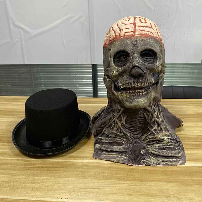💀 Maschera Teschio Horror in Lattice con Cervello a Vista – Halloween & Cosplay