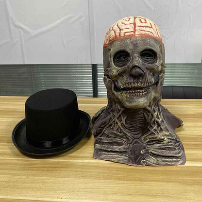 💀 Maschera Teschio Horror in Lattice con Cervello a Vista – Halloween & Cosplay