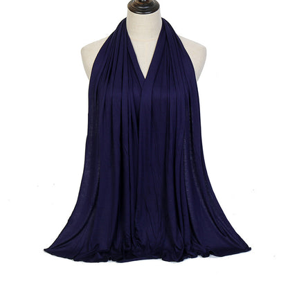 Pure Color Mercerized Cotton Headscarf Warm Shawl