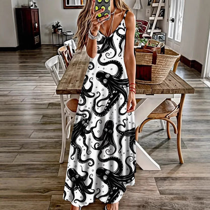 Spring And Summer Sling Women's Clothing Dress Digital Printing