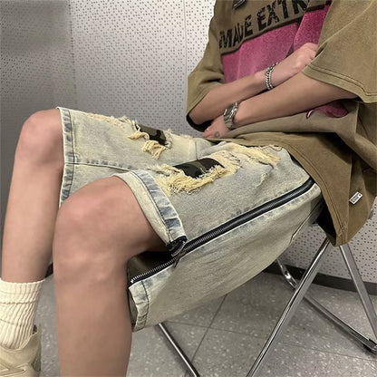 Shorts Uomo Estivi Denim – Ripped Camouflage, Casual e Trendy